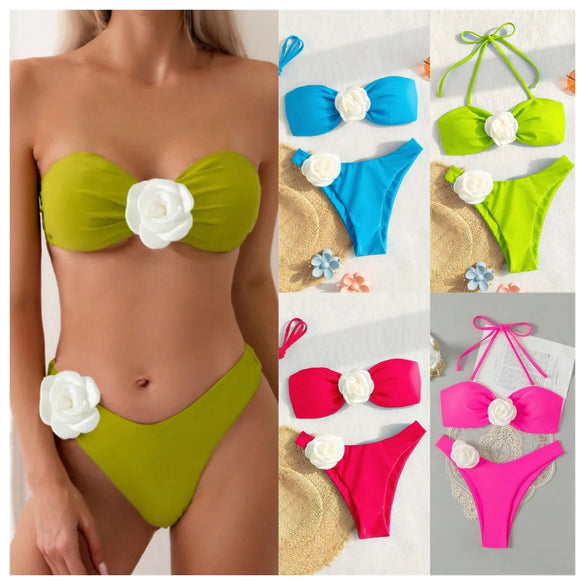 Women'S Floral 2 Pieces Set Bikinis Swimwear