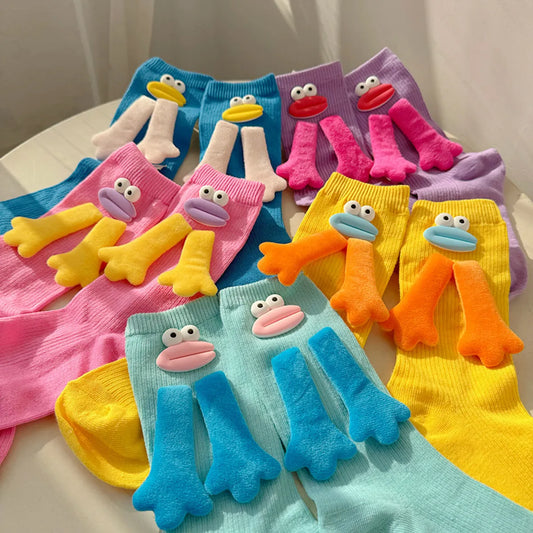 Women'S Funny Sweet Cartoon Cotton Polyester Crew Socks A Pair