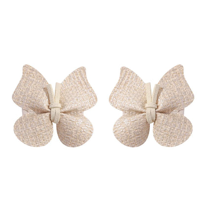 Women'S Girl'S Retro Sweet Butterfly Pu Leather Hair Clip