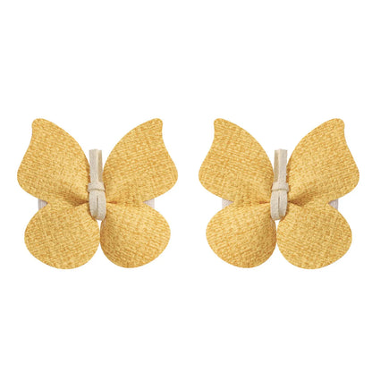 Women'S Girl'S Retro Sweet Butterfly Pu Leather Hair Clip