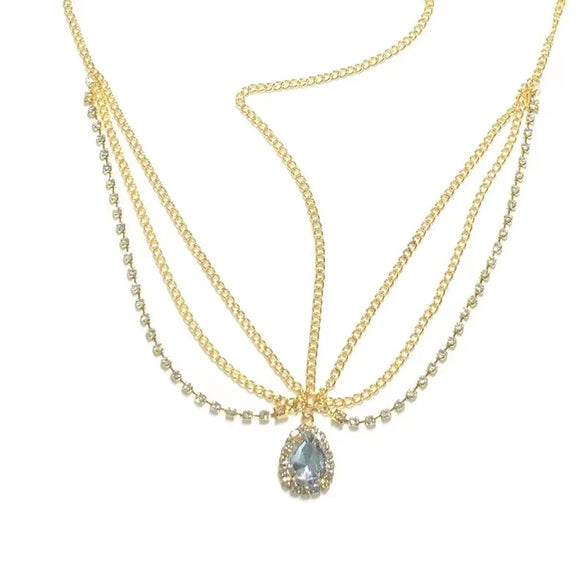 Women'S Glam Bridal Water Droplets Alloy Plating Inlay Rhinestones Hair Band