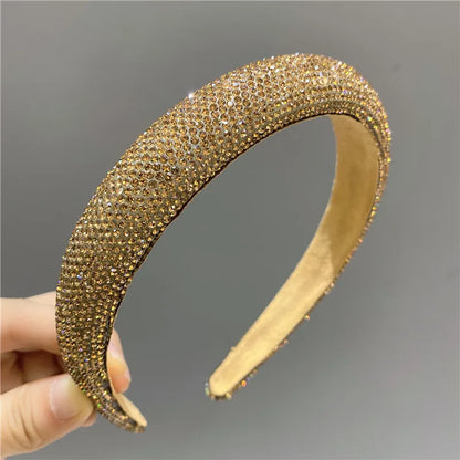 Women'S Glam Simple Style Solid Color Diamond Hair Band