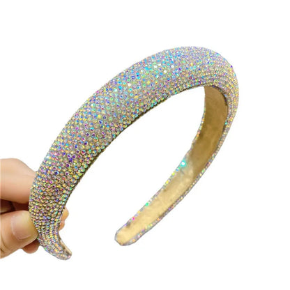 Women'S Glam Simple Style Solid Color Diamond Hair Band