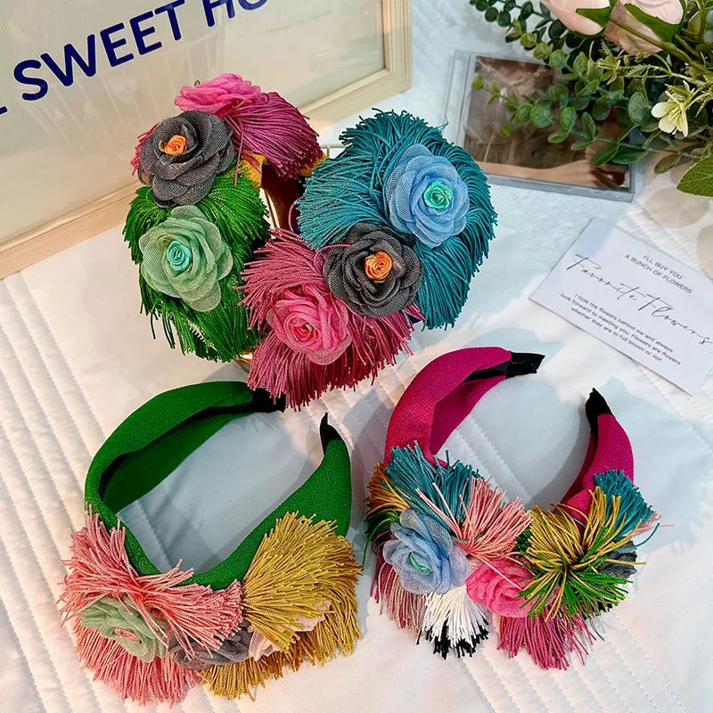 Women'S Handmade Commute Floral Cloth Gauze Handmade Hair Band