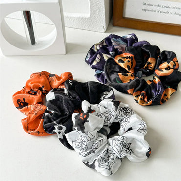 Women'S Hip-Hop Funny Halloween Pattern Printing Pumpkin Cloth Hair Tie