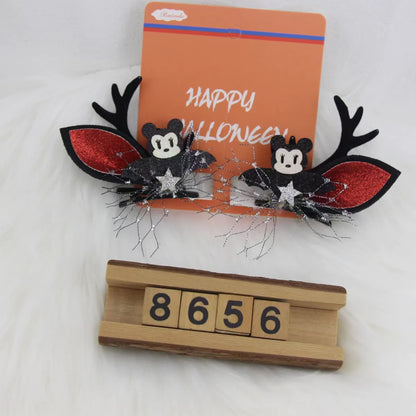 Women'S Hip-Hop Funny Halloween Pattern Pumpkin Alloy Mixed Materials Hair Clip Hair Band