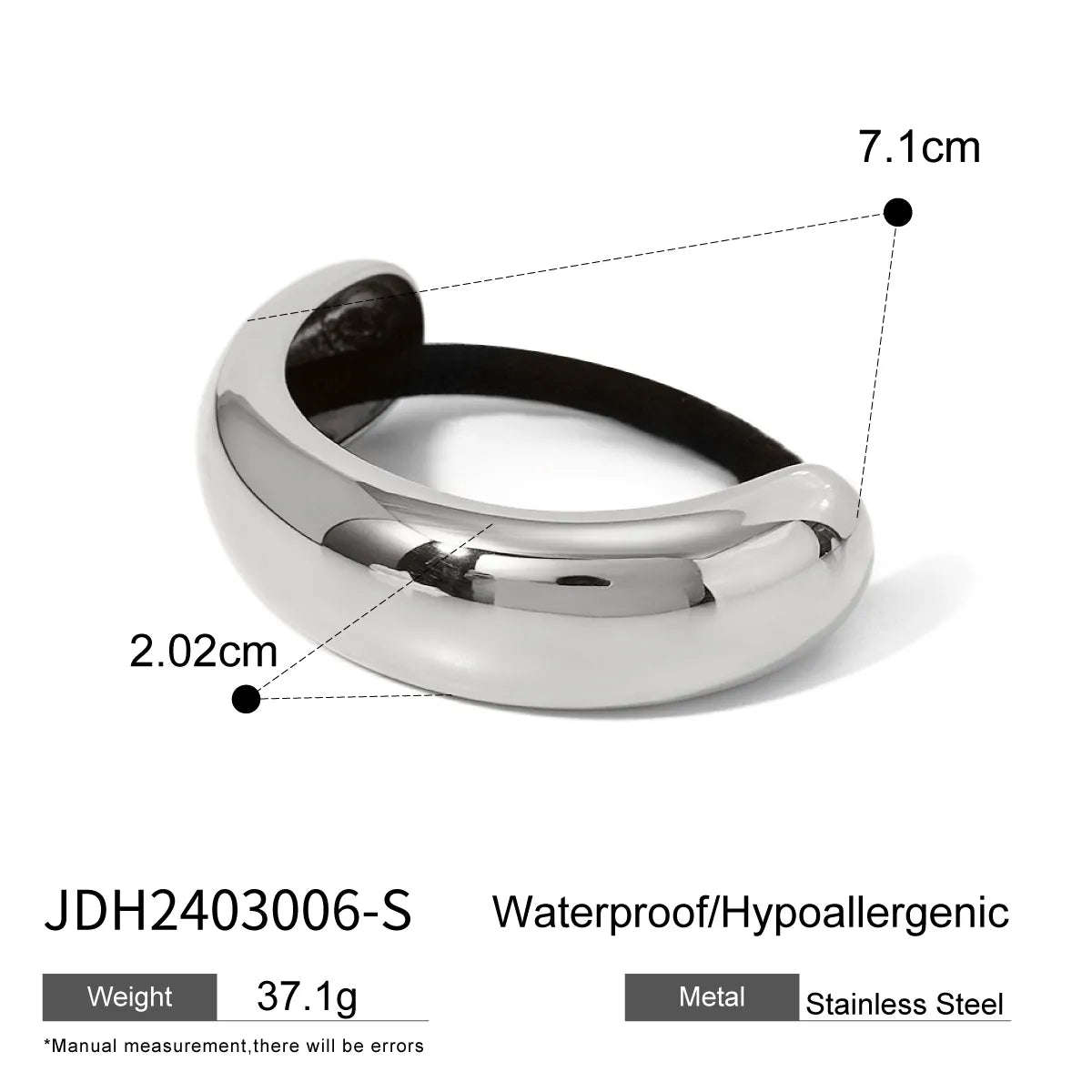 Women'S IG Style Arc 304 Stainless Steel Rubber Band Hair Tie