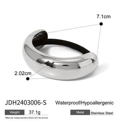 Women'S IG Style Arc 304 Stainless Steel Rubber Band Hair Tie