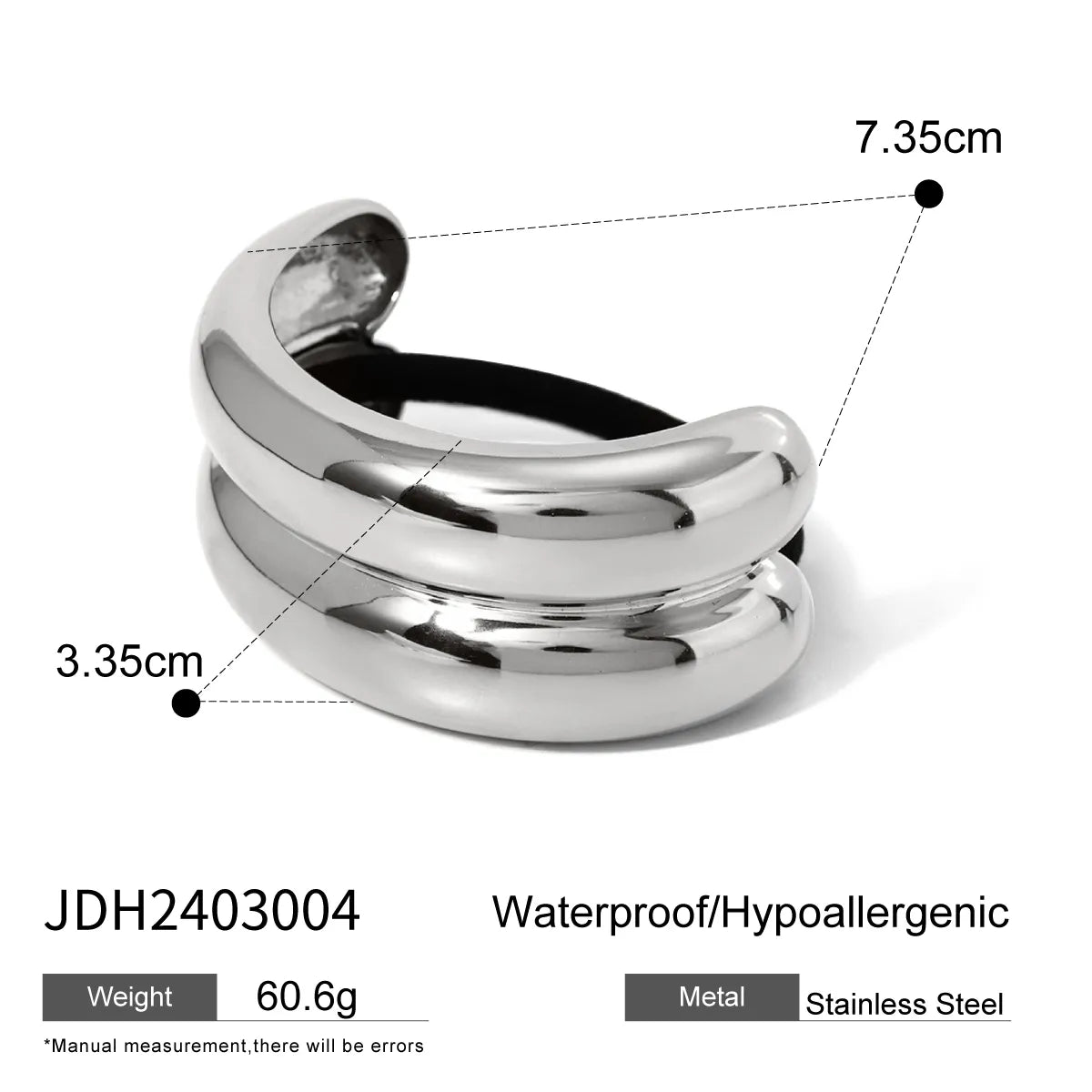 Women'S IG Style Exaggerated Arc 304 Stainless Steel Hair Tie