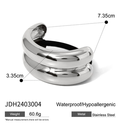 Women'S IG Style Exaggerated Arc 304 Stainless Steel Hair Tie