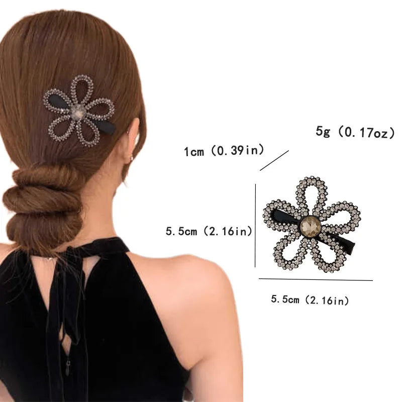 Women'S IG Style Korean Style Flower Plastic Inlay Rhinestones Hair Clip Hair Claws