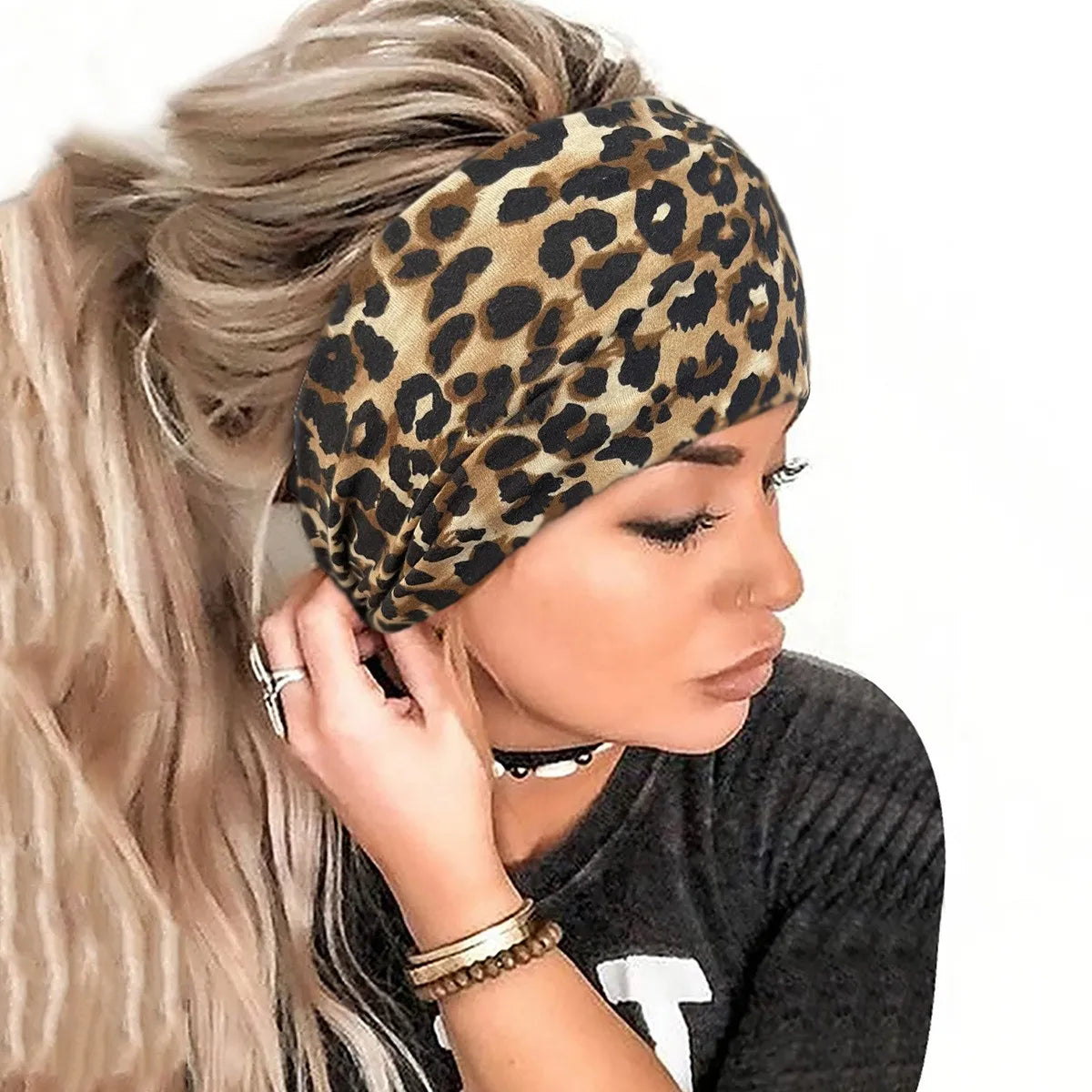 Women'S IG Style Korean Style Leopard Cloth Hair Band