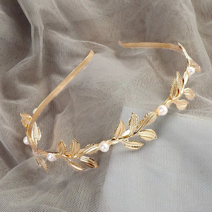 Women'S Ig Style Leaf Flower Alloy Handmade Hair Band