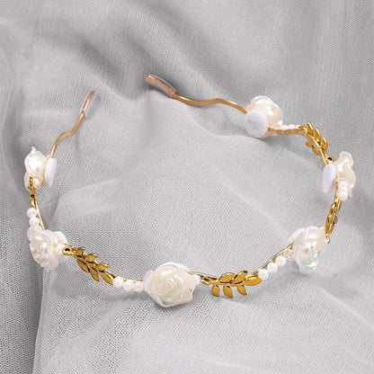 Women'S Ig Style Leaf Flower Alloy Handmade Hair Band