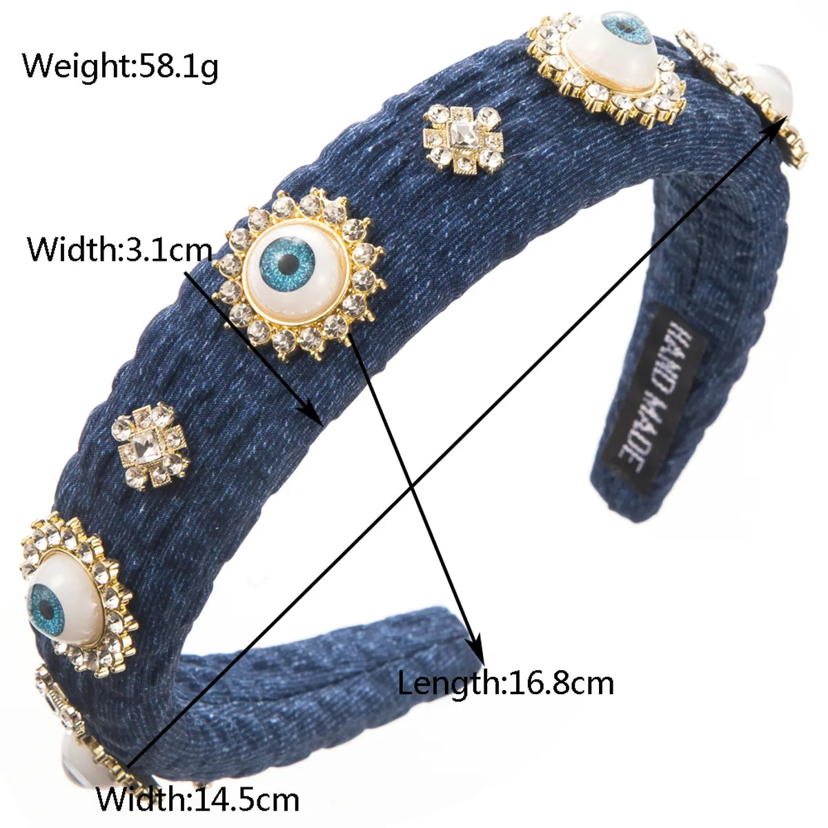 Women'S IG Style Novelty Modern Style Devil'S Eye Alloy Cloth Inlay Crystal Hair Band