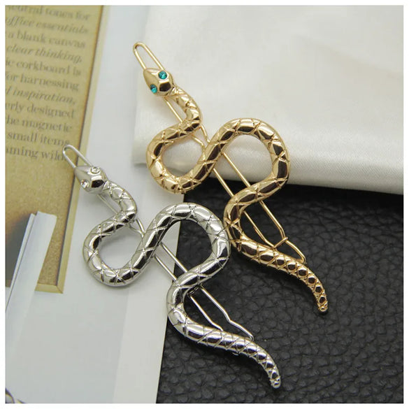 Women'S IG Style Snake Alloy Plating Inlay Rhinestones Hair Clip