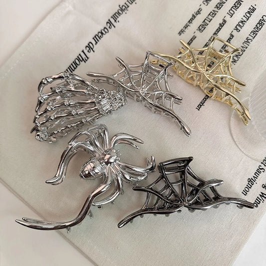 Women'S Ig Style Spider Spider Web Skull Claw Alloy Plating Hair Claws