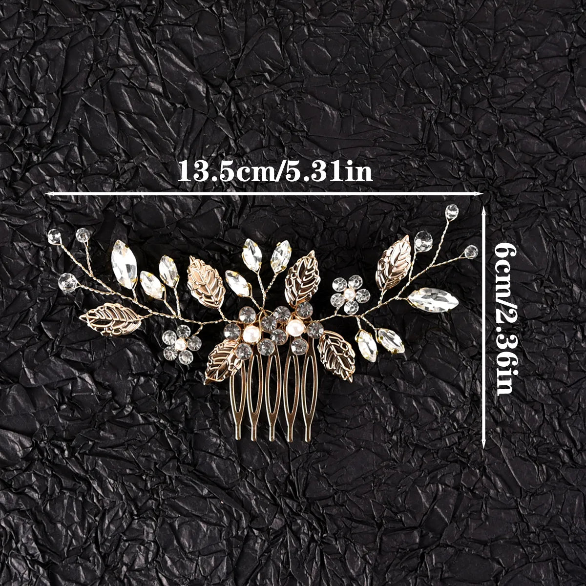 Women'S Ig Style Sweet Leaves Flower Alloy Beaded Inlay Artificial Pearls Rhinestones Hair Combs