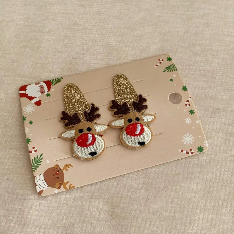 Women'S IG Style Sweet Santa Claus Gingerbread Snowman Plush Hair Clip Hair Band Hair Tie