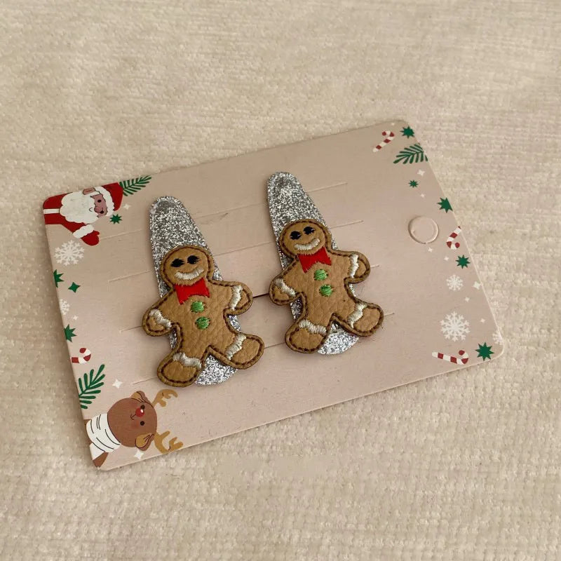 Women'S IG Style Sweet Santa Claus Gingerbread Snowman Plush Hair Clip Hair Band Hair Tie