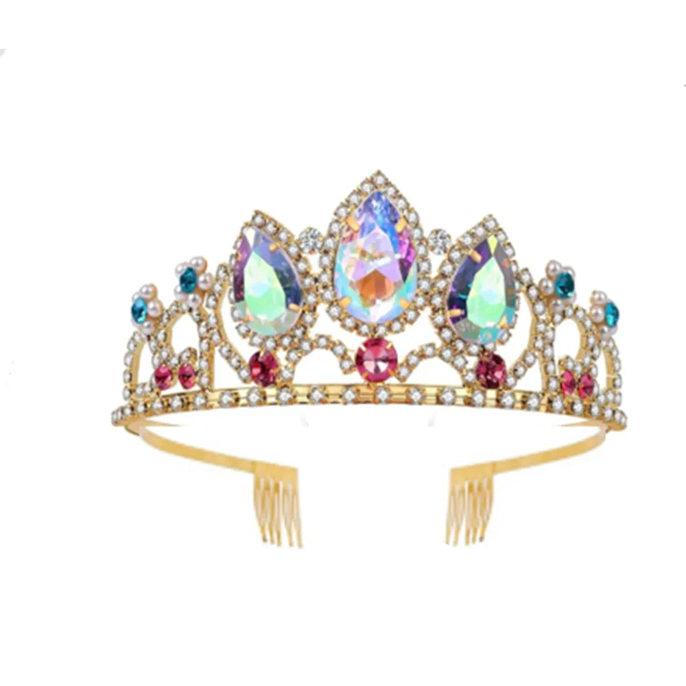 Women'S IG Style Water Droplets Heart Shape Alloy Plating Hollow Out Inlay Crystal Rhinestones Crown