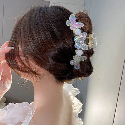 Women'S Japanese Style Simple Style Classic Style Flower Butterfly Plastic Hair Claws