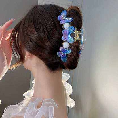 Women'S Japanese Style Simple Style Classic Style Flower Butterfly Plastic Hair Claws