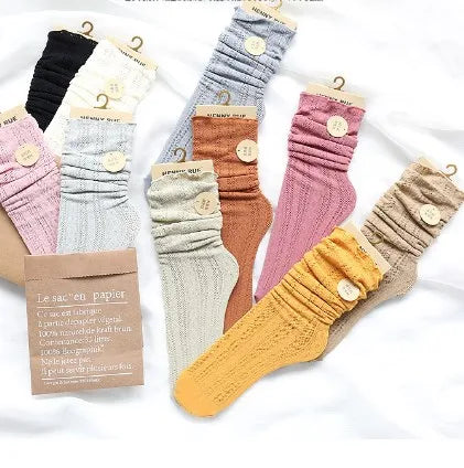 Women'S Japanese Style Solid Color Nylon Crew Socks A Pair