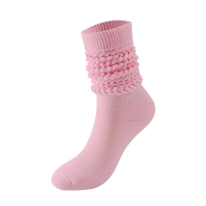 Women'S Japanese Style Solid Color Polyester Cotton Crew Socks A Pair