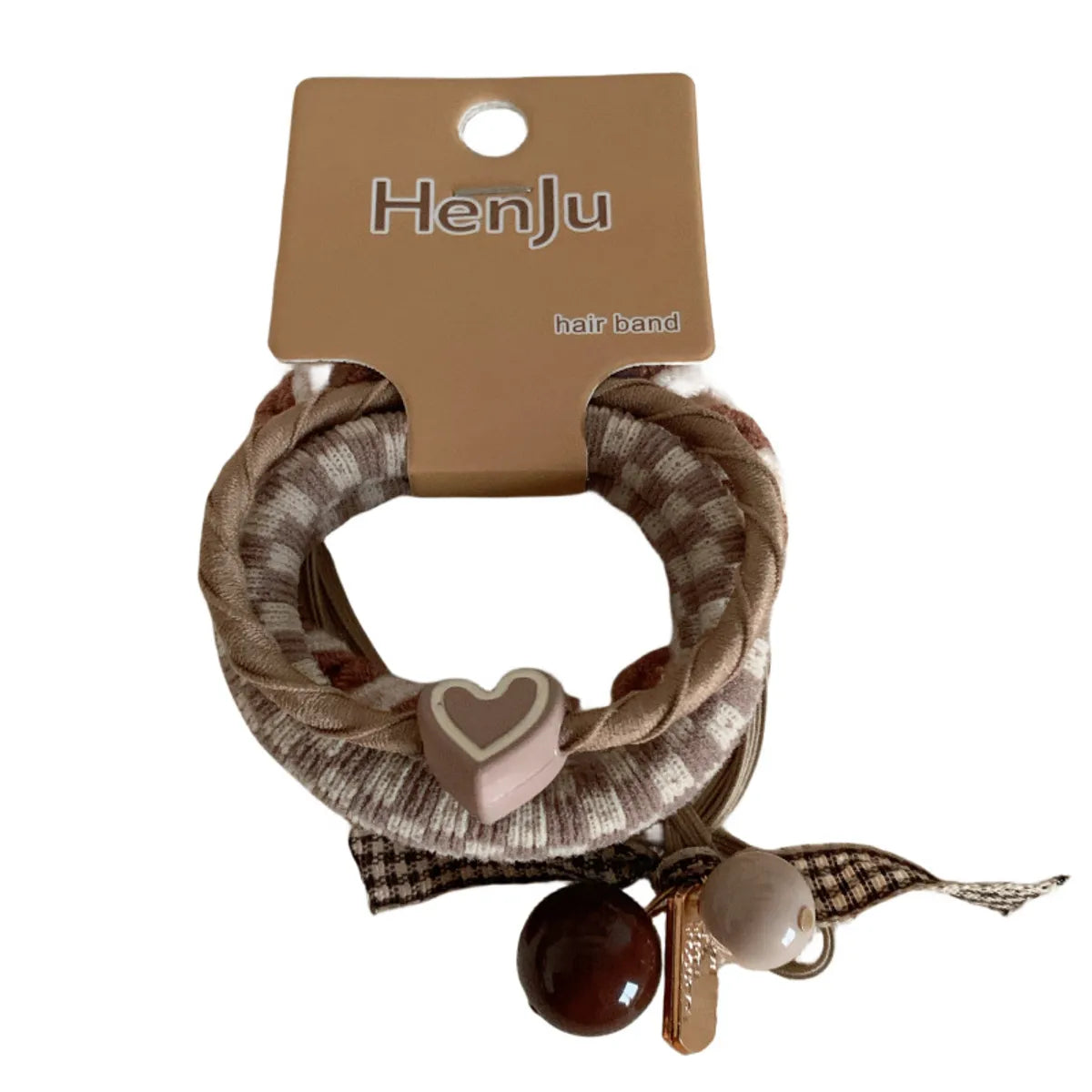 Women'S Korean Style Heart Shape Cloth Hair Tie