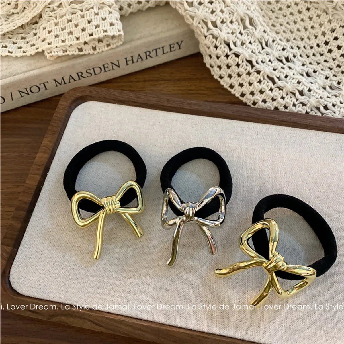 Women'S Korean Style IG Style Bow Knot Metal Hair Tie