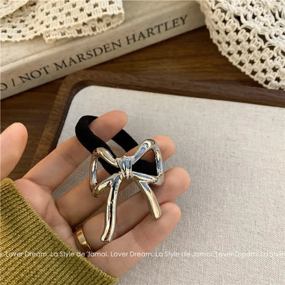 Women'S Korean Style IG Style Bow Knot Metal Hair Tie