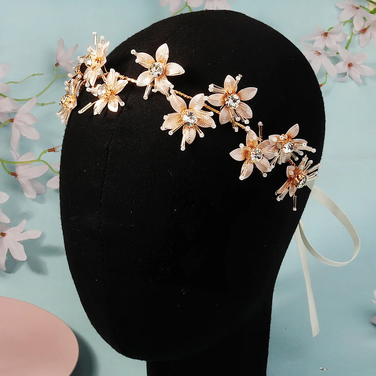 Women'S Lady Bridal Bohemian Flower Alloy Rhinestone Hair Band