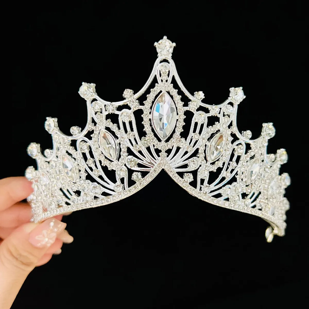 Women'S Lady Crown Alloy Rhinestone Plating Hair Band