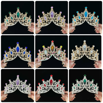 Women'S Lady Crown Alloy Rhinestone Plating Hair Band