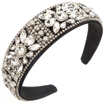 Women'S Lady Modern Style Korean Style Flower Alloy Inlay Rhinestones Glass Hair Band