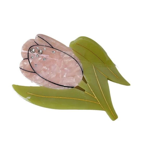 Women'S Lady Simple Style Floral Acetic Acid Sheets Hair Claws