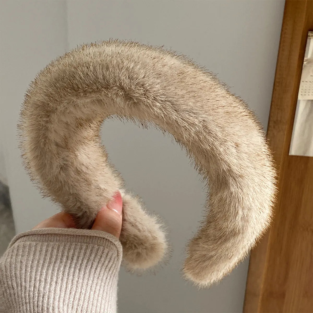 Women'S Lady Solid Color Wool Hair Band