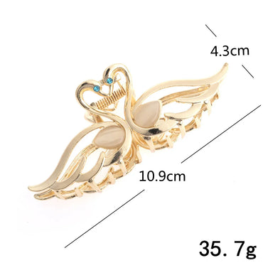 Women'S Lady Swan Metal Plating Hair Claws