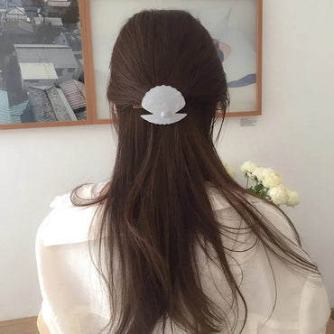 Women'S Marine Style Simple Style Shell PVC Arylic Pearl Hair Clip