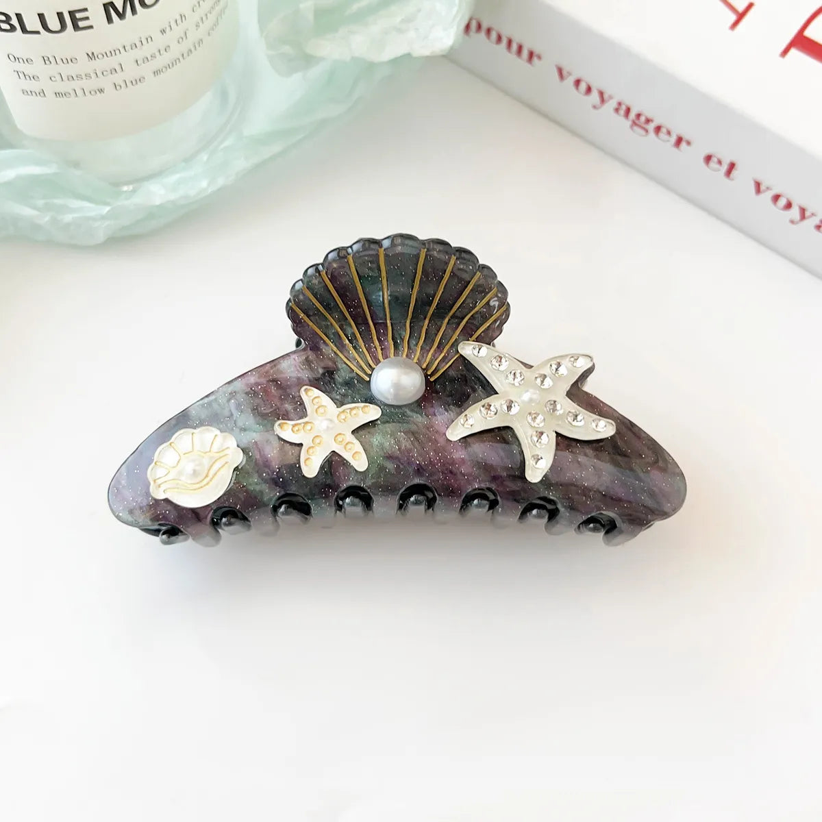 Women'S Marine Style Simple Style Starfish Fish Arylic Inlay Rhinestones Hair Claws