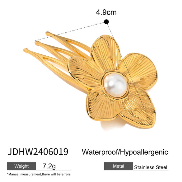 Women'S Marine Style Starfish Shell 304 Stainless Steel Hair Clip