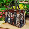 Women'S Medium Pu Leather Letter Elegant Streetwear Square Hook Loop Tote Bag