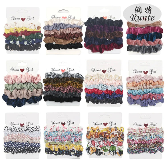 Women'S Modern Style Sweet Korean Style Polka Dots Solid Color Cloth Hair Tie