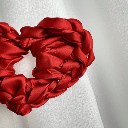 Women'S Princess Heart Shape Cloth Braid Hair Tie