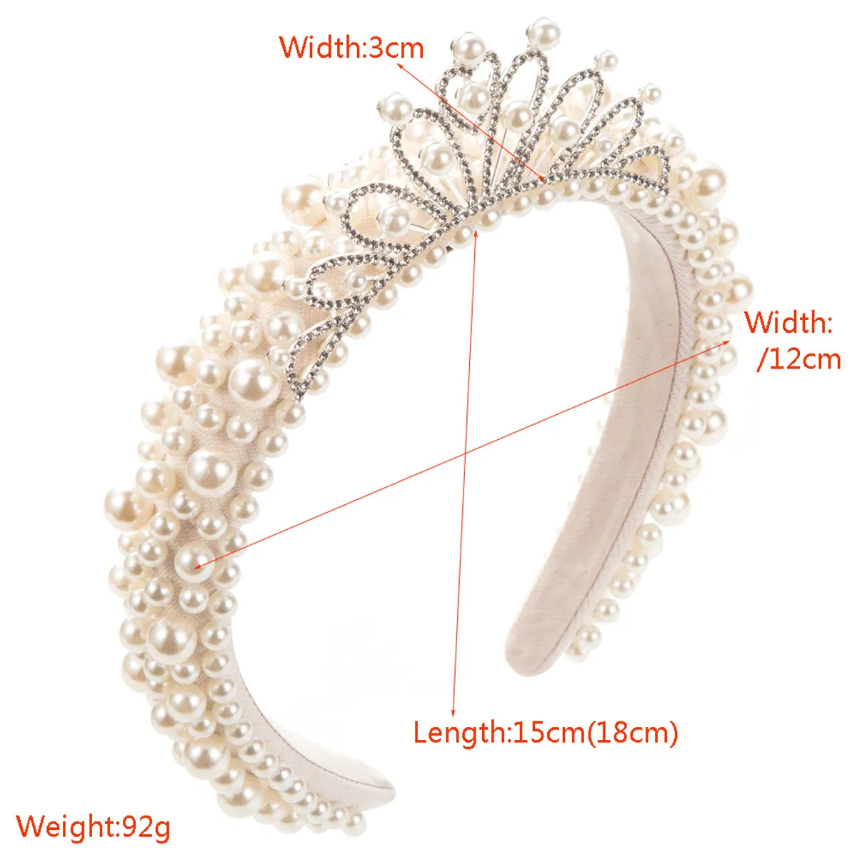 Women'S Princess Sweet Crown Artificial Pearl Hair Band