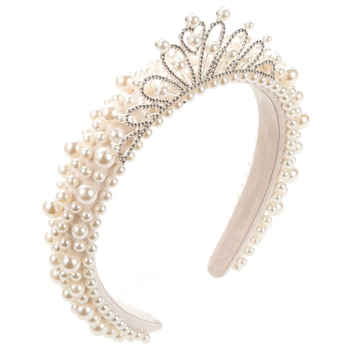 Women'S Princess Sweet Crown Artificial Pearl Hair Band