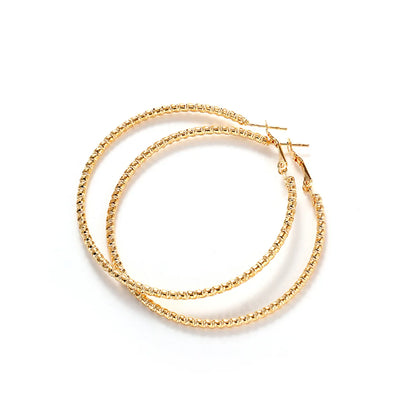 Women'S Retro Big Circle Alloy Earrings