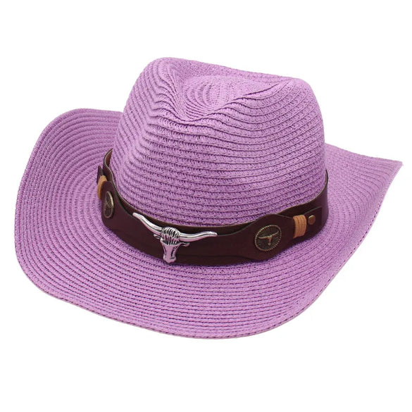 Women'S Retro Ethnic Style Solid Color Crimping Straw Hat