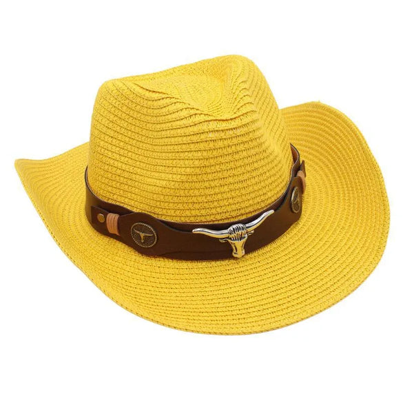 Women'S Retro Ethnic Style Solid Color Crimping Straw Hat